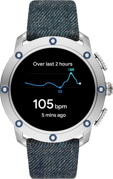 Diesel Axial smartwatch 48 mm (rustfrit stål/blå)