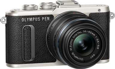 Olympus PEN E-PL8 kompakt systemkamera + 14-42 mm 1442 IIR sæt (sort)