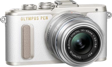 Olympus PEN E-PL8 kompakt systemkamera + 14-42 mm 1442 IIR sæt (hvid)