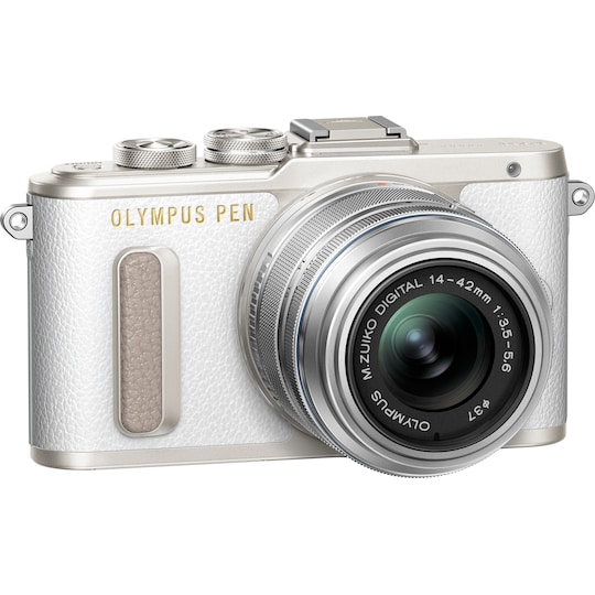 Olympus PEN E-PL8 kompakt systemkamera + 14-42 mm 1442 IIR sæt (hvid)