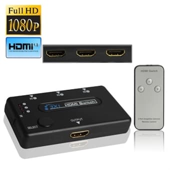 HDMI Switch med fjernbetjening - 3  indgange