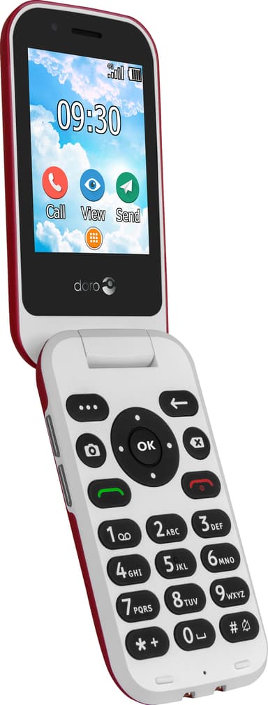 Doro 7031 mobiltelefon (rød/hvid)