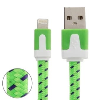 Stofledning Lightning til iPhone 5 / 5S / 5C / 6 / SE / 6s / 6 Plus - Grøn