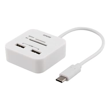 USB-C SD-kortlæser og USB-hub, OTG, Hvid
