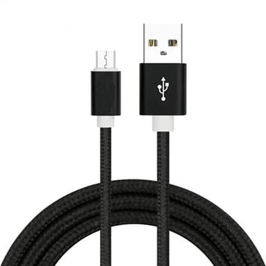 Micro USB datakabel 3 m - Sort