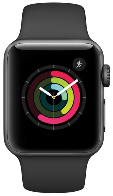 Apple Watch Series 2 - 38 mm - grå alu/sort sportsrem