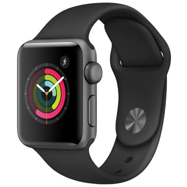 Apple Watch Series 2 - 38 mm - grå alu/sort sportsrem