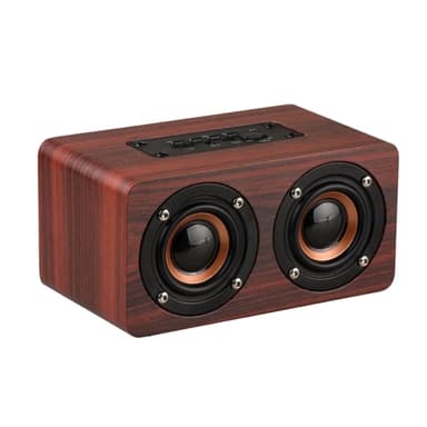 Bærbar HiFi Højttaler i Mørkebrunt Træ