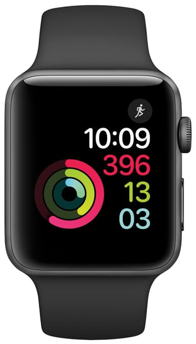 Apple Watch Series 2 - 42 mm - grå alu/sort sportsrem