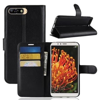 Tegnebogsfoderal med stativ Huawei Y6 2018 Sort