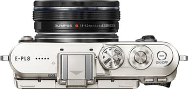 Olympus PEN E-PL8 CSC kamera + 14-42 mm pandekageobjektiv (sort)