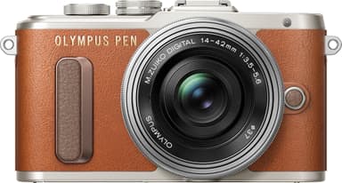 Olympus PEN E-PL8 CSC kamera + 14-42 mm pandekageobjektiv (brun)