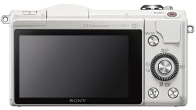 Sony A5000 systemkamera + 16-50mm PZ objektiv - hvid