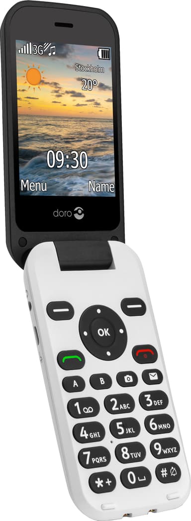 Doro 6621 mobiltelefon (sort/hvid)