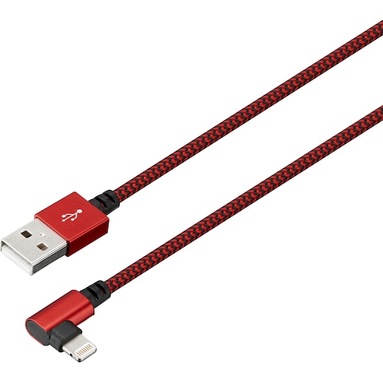 Sandstrøm flettet Lightning kabel (rød/sort)