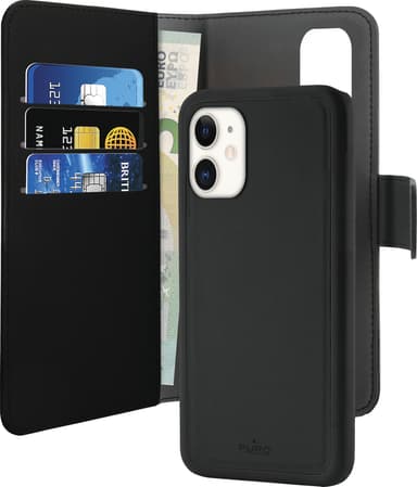 Puro 2-i-1 cover med pung til iPhone 11 (sort)