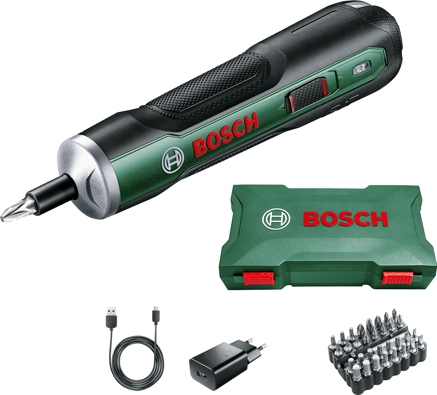Bosch PushDrive ledningsfri elektrisk skruetrækker m/ 32-bit sæt thumbnail
