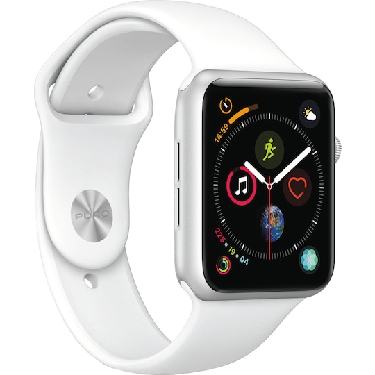 Puro Icon silikonesportsrem til Apple Watch 42/44/45 mm (hvid)