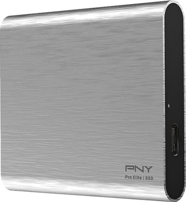 PNY Pro Elite USB-C 3.1 bærbar SSD 250 GB (sølv)
