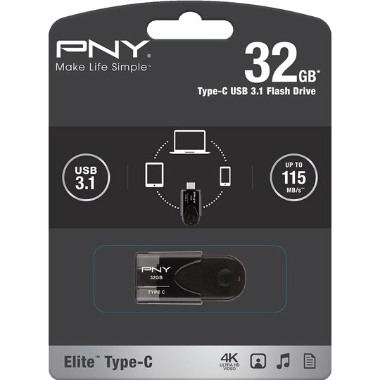 PNY Elite USB-C 3.1 USB-stik 32 GB