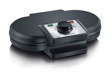 Severin dobbelt Vaffeljern 1200 watt Sort
