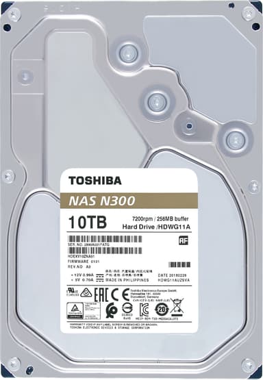 Toshiba N300 NAS intern harddisk (10 TB)