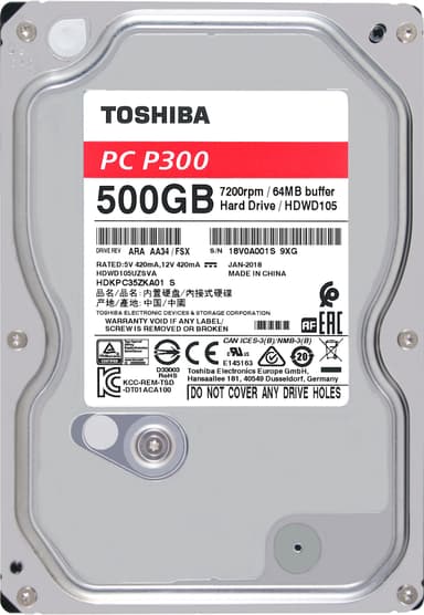 Toshiba P300 intern harddisk (500 GB) | Elgiganten | Elgiganten