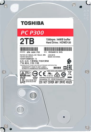 Toshiba P300 intern harddisk (2 TB)