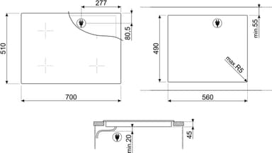 Smeg 70 cm induktionskogeplade SI1M7743B