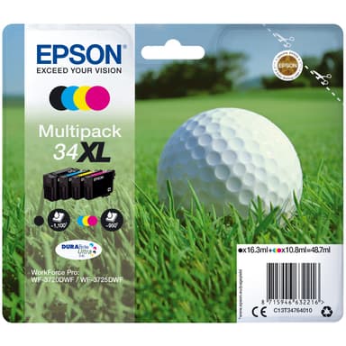 Epson blækpatroner 34XL Cyan Magenta Gul Sort DuraBrite Ultra