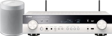 Yamaha 5.1 receiver RX-S601 med MusicCast 20 trådløs højttaler (hvid)