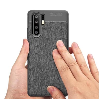 Lædermønstret silicone cover Huawei P30 Pro (VOG-L29)  - sort