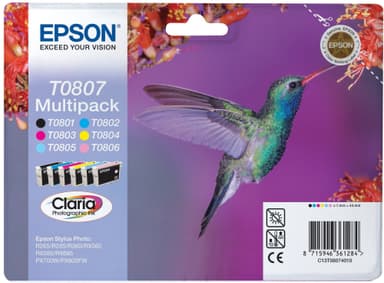 Epson blækpatroner Claria Ink T0807 Multipakke