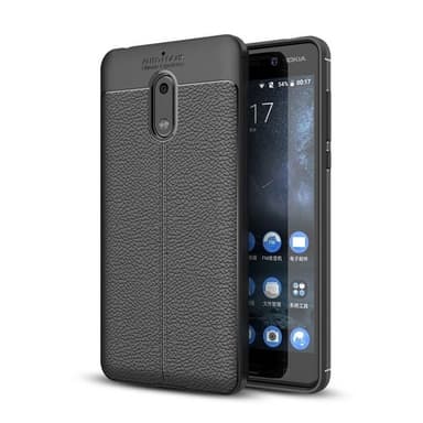 Lædermønstret silicone cover Nokia 6 (TA-1021)  - Grå