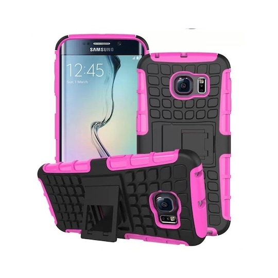 Stødfast Cover med stativ Samsung Galaxy S6 Edge (SM-G925F) : farve - lyserød