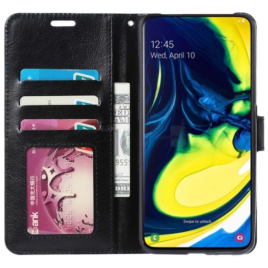 Wallet 3-kort til Samsung Galaxy A80 (SM-A805F)  - sort