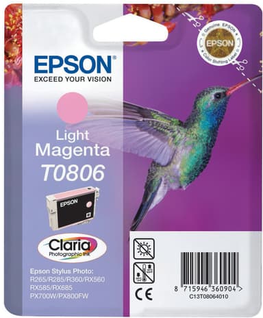 Epson blækpatron Claria T0806 Lys Magenta