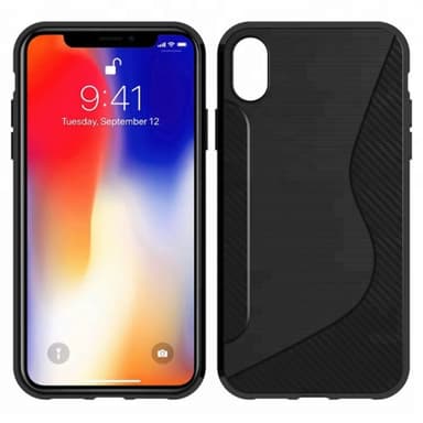 S-Line Silicone Cover til Apple iPhone XS (5.8 ") : farve - sort