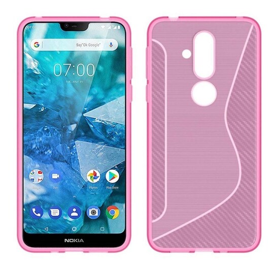 S-Line Silicone Cover til Nokia 8.1 2018 (TA-1128)  - sort