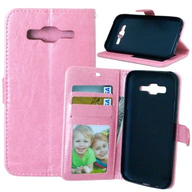 Wallet 3-kort til Samsung Galaxy J5 2015 (SM-J500F)  - lys rosa