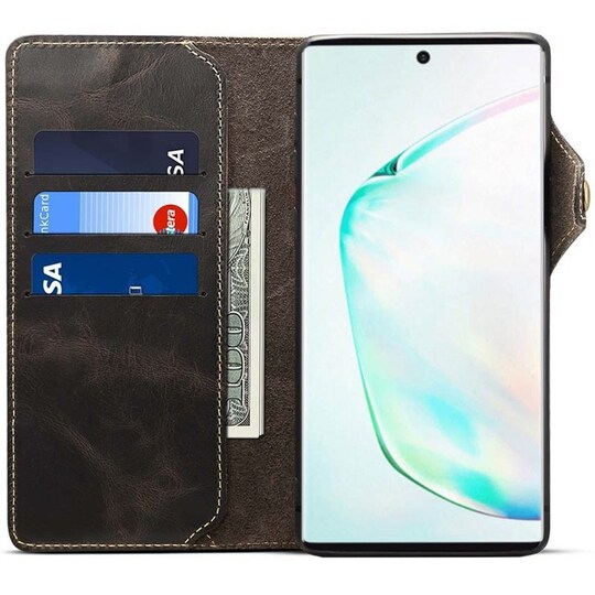 Wallet 3-kort ægte læder Samsung Galaxy Note 10 Plus (SM-N975F)  - b
