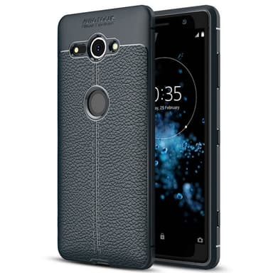 Lædermønstret silicone cover Sony Xperia XZ2 Compact (H8324)  - sort