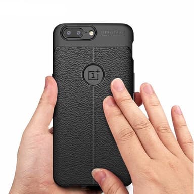 Lædermønstret silicone cover OnePlus 5T (A5010)  - Grå