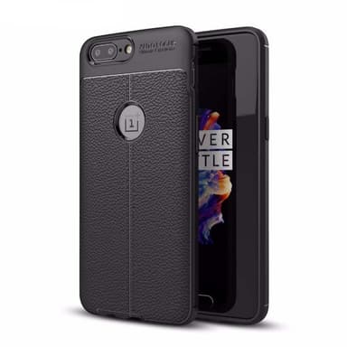Lædermønstret silicone cover OnePlus 5T (A5010)  - Grå
