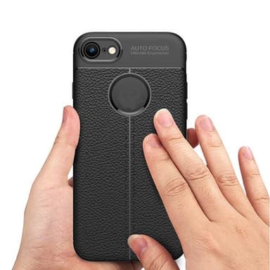 Lædermønstret silicone cover Apple iPhone 7  - blå