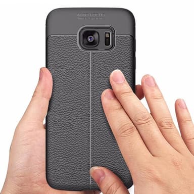 Lædermønstret silicone cover Samsung Galaxy S7 Edge (SM-G935F)  - bl