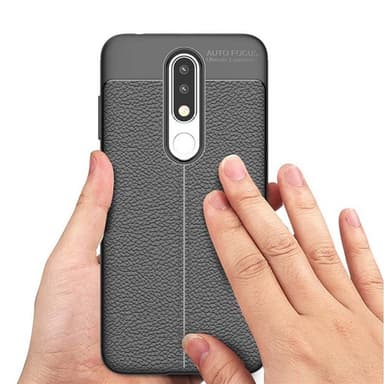 Lædermønstret silicone cover Nokia 5.1 Plus (TA-1109)  - blå