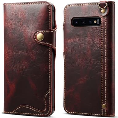 Wallet 3-kort ægte læder Samsung Galaxy S10 (SM-G973F)  - oxblood