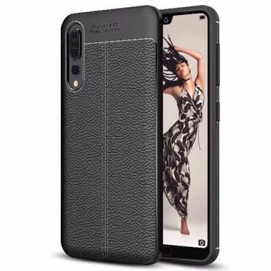 Lædermønstret silicone cover Huawei P20 Pro (CLT-L29)  - blå