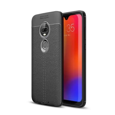 Lædermønstret silicone cover Motorola Moto G7 (XT1962)  - blå